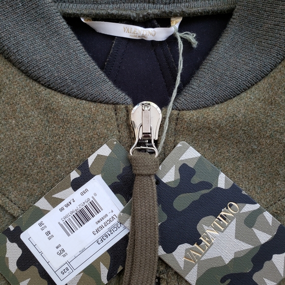 Valentino Star Motif Wool Olive Green Jacket - Picture 14 of 16